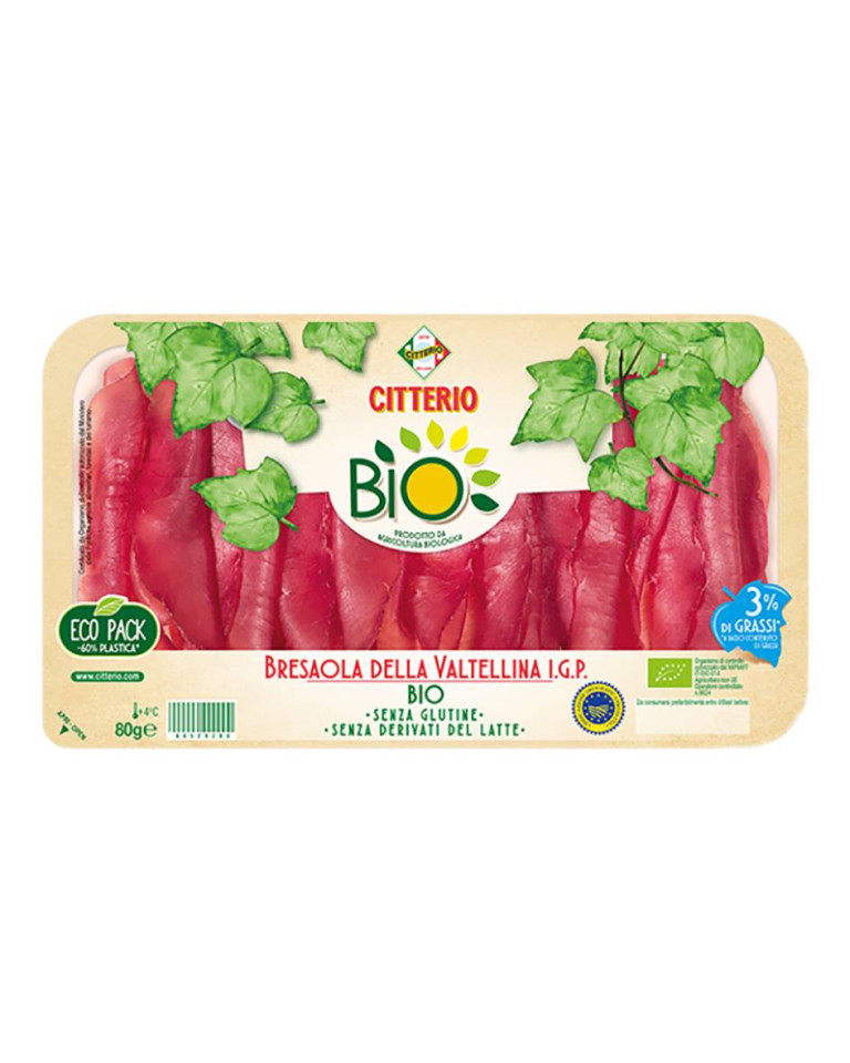 Bresaola în felii, Citterio, ECO, 80g (Fara gluten) (fara lactoza)