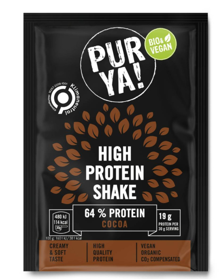 Shake proteic de cacao, Purya, ECO, 19g