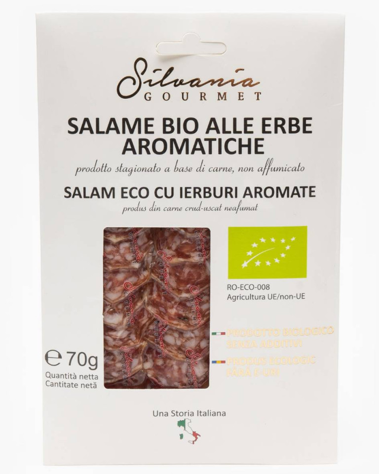 Salam cu ierburi aromate, ECO, Silvania, 70g