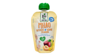 Smoothie cu mere-caise-pere-banane de la 6 luni, EuBio, ECO, 90g