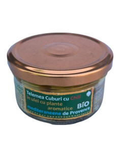 Telemea cuburi cu chili in ulei de plante aromatice, ECO, 150ml