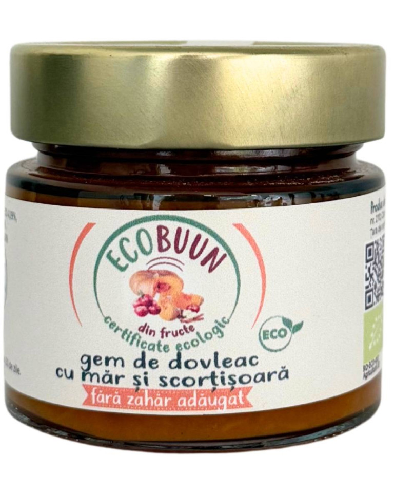 Gem de dovleac cu mar si scortisoara, ECOBuun, 210g (fara zahar)