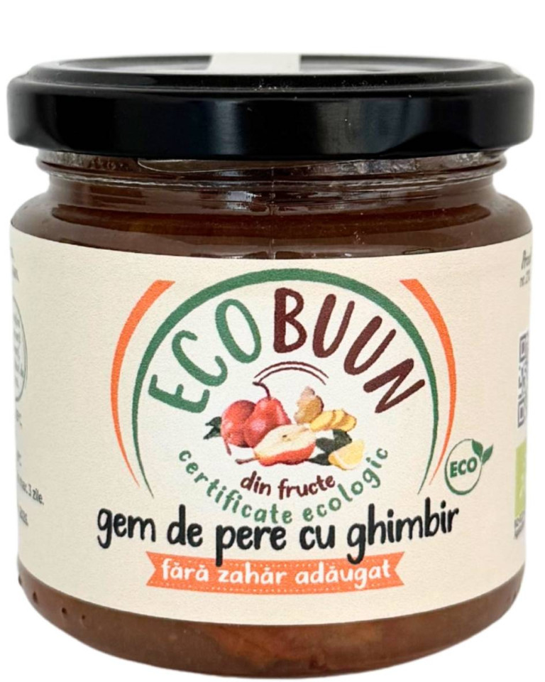 Gem de pere cu ghimbir, ECOBuun, ECO, 200g (fara zahar)