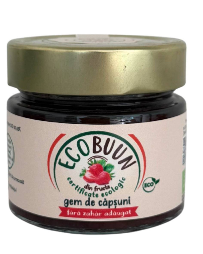 Gem de capsuni, ECOBuun, ECO, 220g (fara zahar)