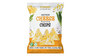 Chipsuri proteice vegane cu aromă de brânză și ceapă, PopCrop, 60g