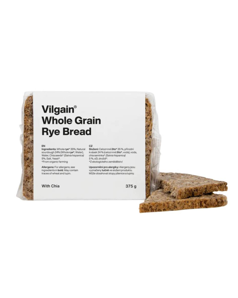 Pâine integrală de secară, Vilgain, ECO, 375g