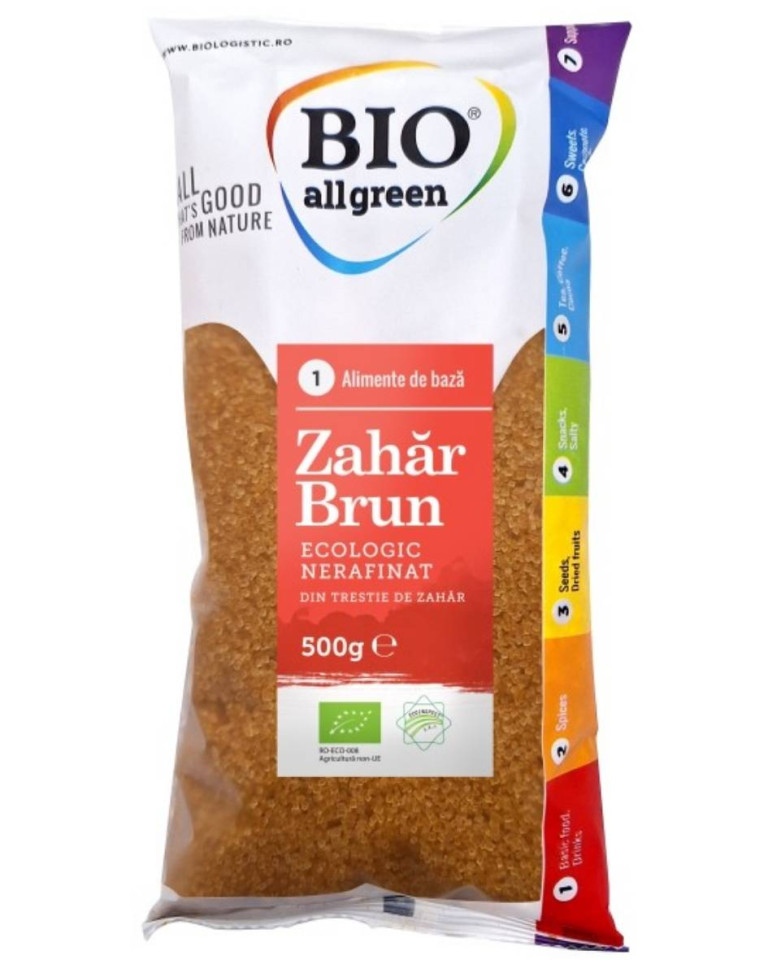Zahar brun din trestie, BIO All Green, ECO, 500g