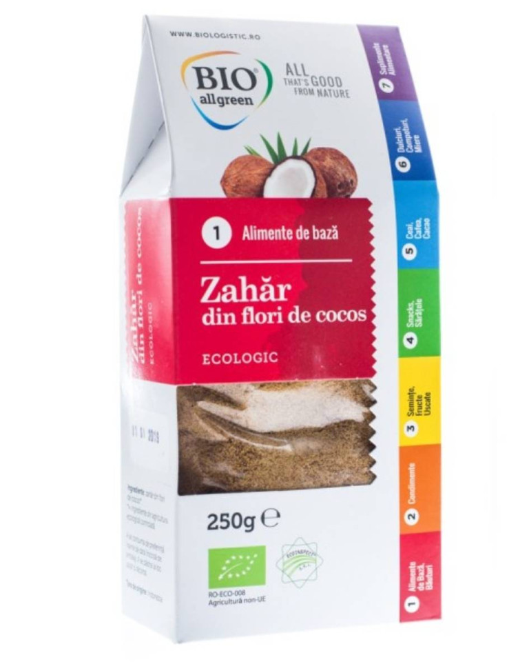 Zahar din flori de cocos, BIO All Green, ECO, 250g