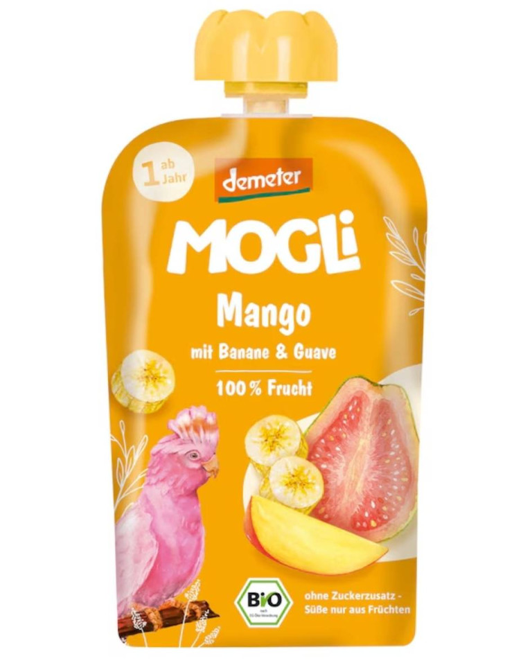 Piure mango, guava si banane, Mogli, ECO, 100g (1an+)