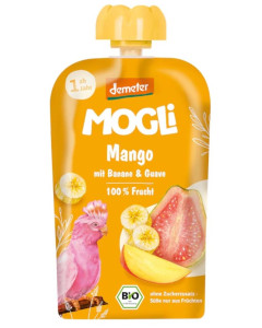 Piure mango, guava si banane, Mogli, ECO, 100g (1an+)