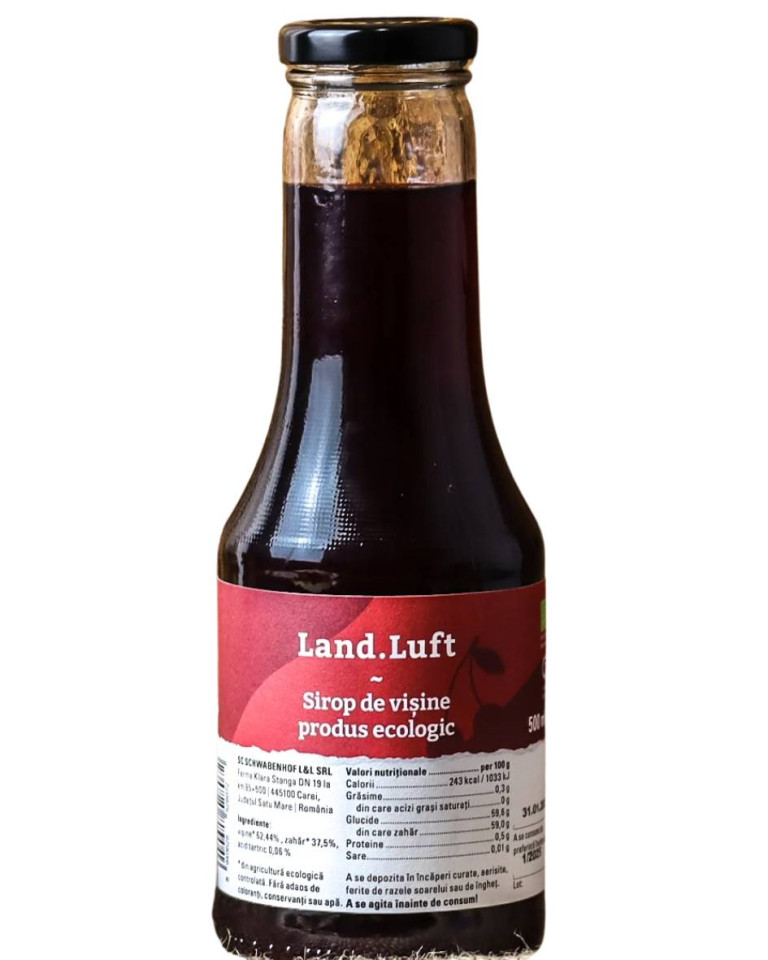 Sirop de visine, Land Luft, ECO, 500ml