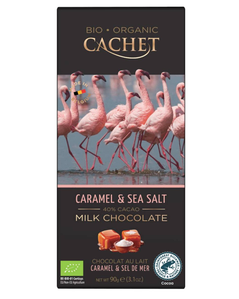 Ciocolata cu lapte si caramel sarat, Cachet, ECO, 90g