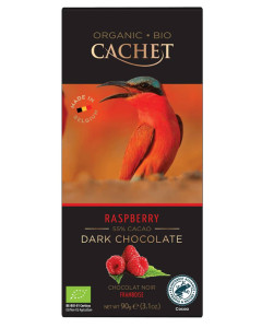 Ciocolata neagra cu zmeura 55% cacao, Cachet, ECO, 90g
