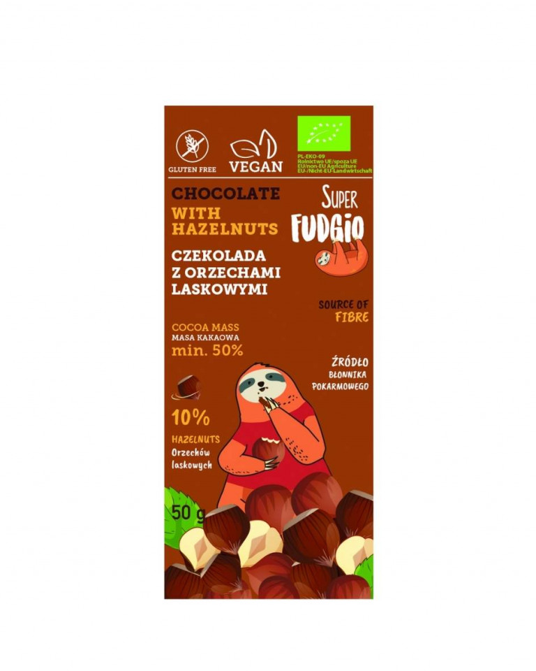 Ciocolata Vegana cu Alune, ECO, 50g (fara gluten)