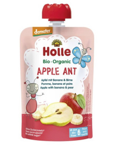 Piure de mere si banane cu pere, Holle, ECO, 100g