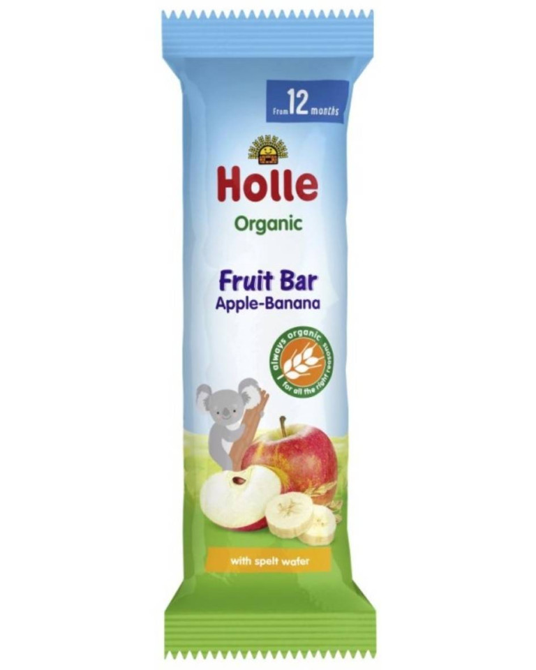 Baton pentru copii cu fructe (mar si banana), Holle, ECO, 25g