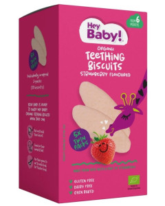 Biscuiti pentru copii pentru dentitie, cu aroma de capsuni, 21g