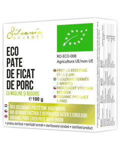 Pate din ficat de porc cu masline si busuioc, ECO, 100g