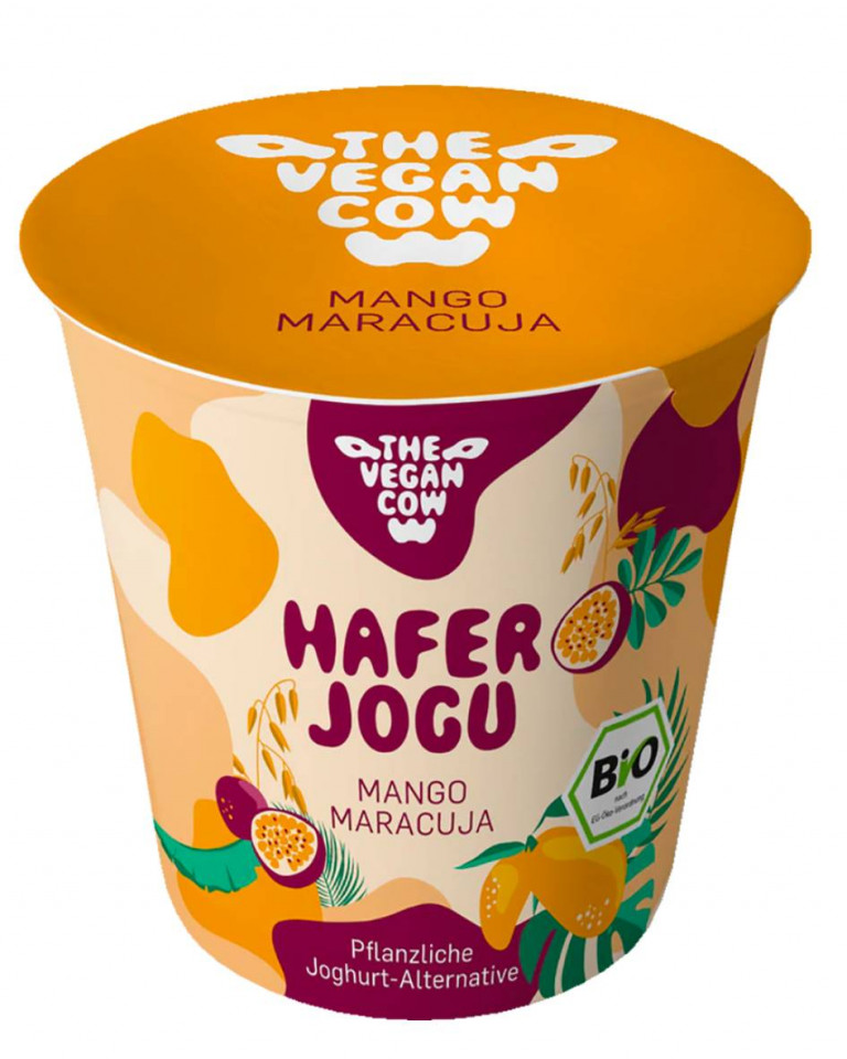Iaurt de ovaz cu mango si fructul pasiunii, Cow Cow, Vegan, ECO, 150g