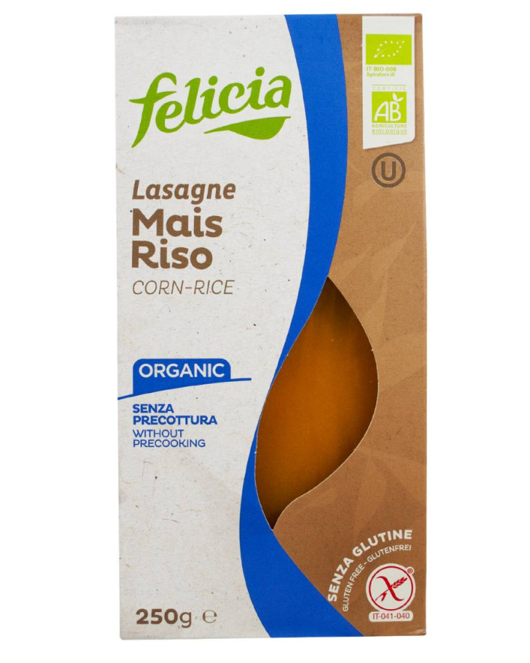 Lasagna de porumb si orez, Felicia, ECO, 250g (fara gluten)