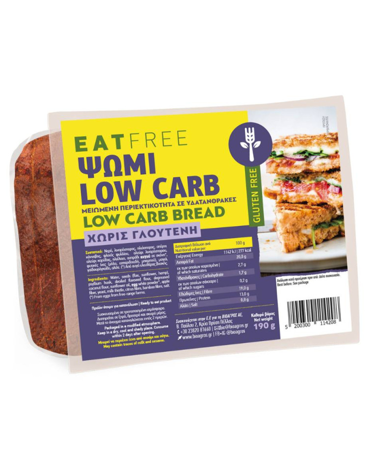 Paine feliata Low Carb, Eat Free, 190g (fara gluten)